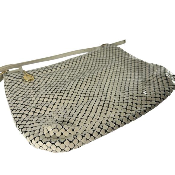 Vintage Whiting and Davis Mesh Evening Crossbody Cream Color Handbag Purse Bag - Picture 14 of 16